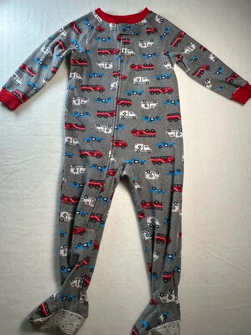 Child of Mine by Carter's Toddler Boy Fleece Footed Pajamas - Rescue Vehicle Pri